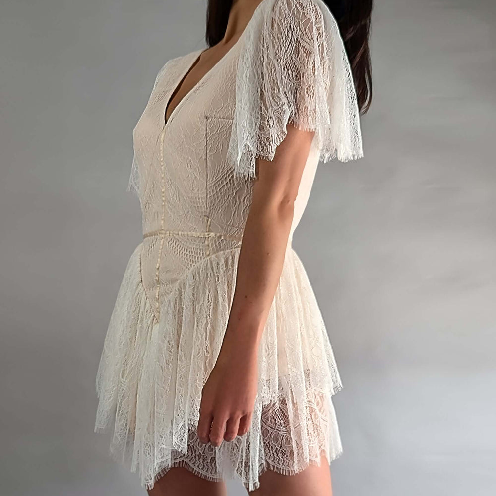 Harper Dress - White Lace Mini Dress Perfection