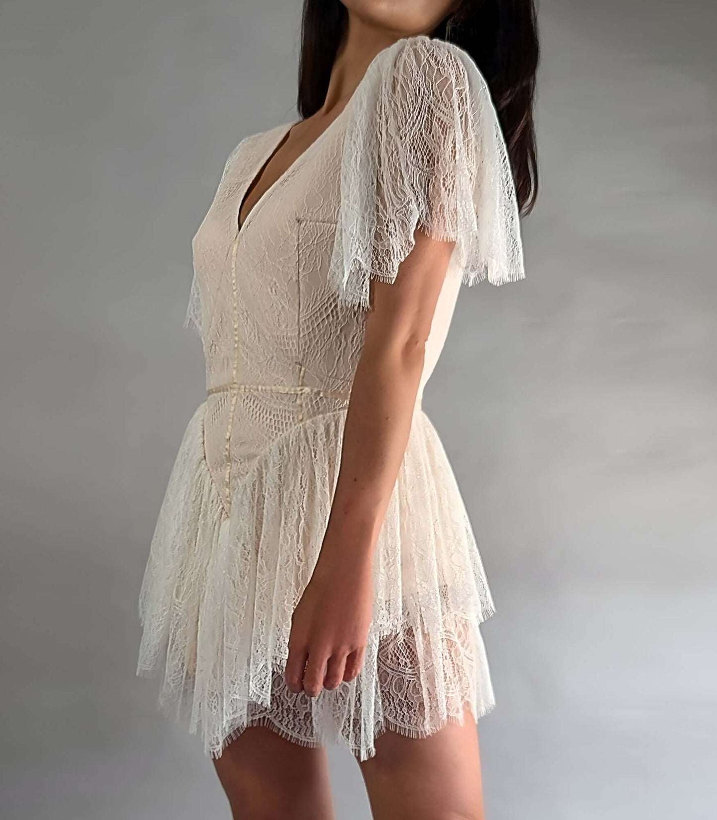 Harper Dress - White Lace Mini Dress Perfection