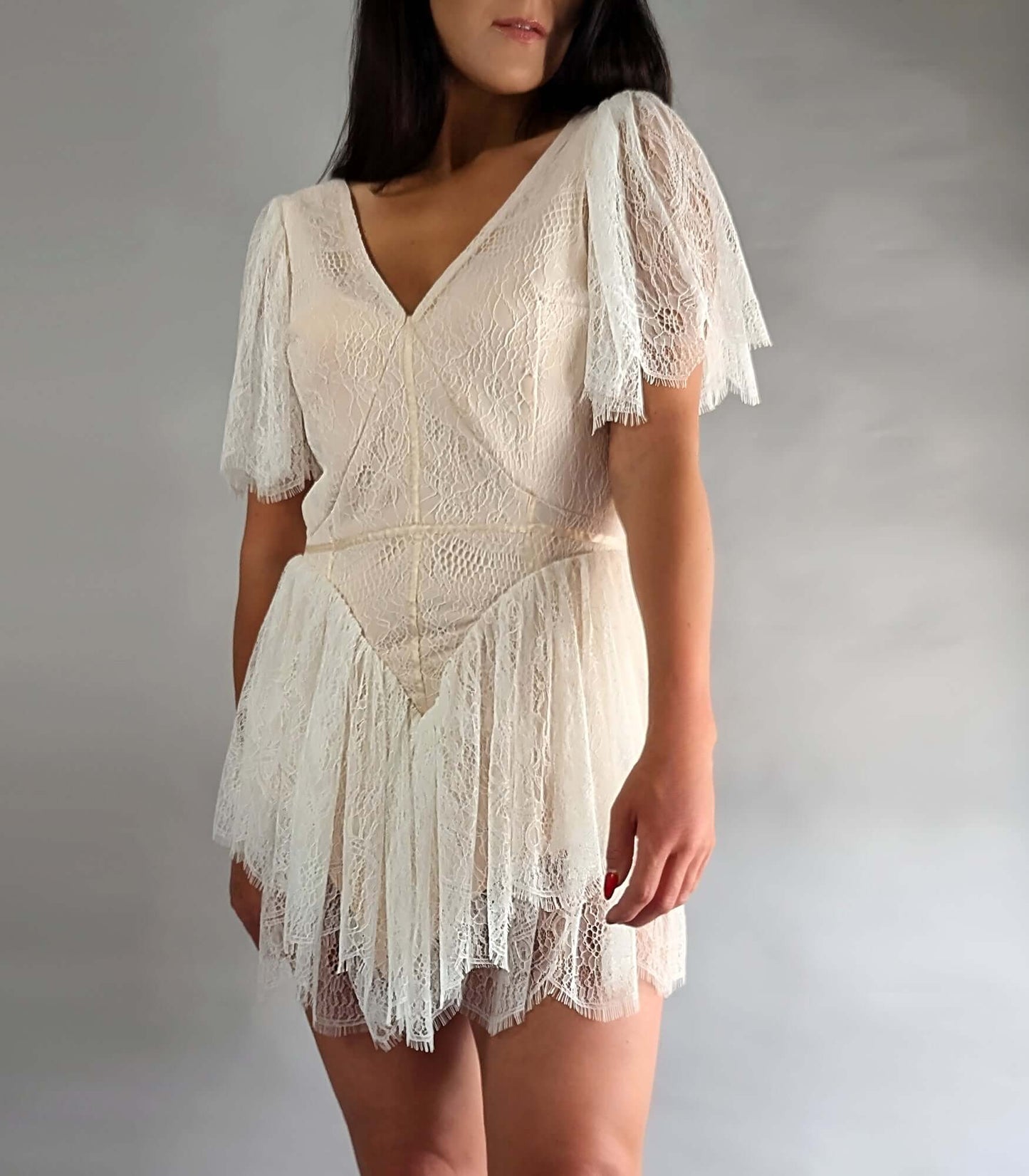 Harper Dress - White Lace Mini Dress Perfection