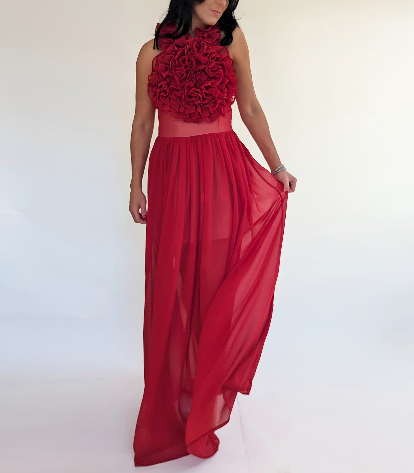 Natalia Dress - Stunning Claret Red Maxi Dress