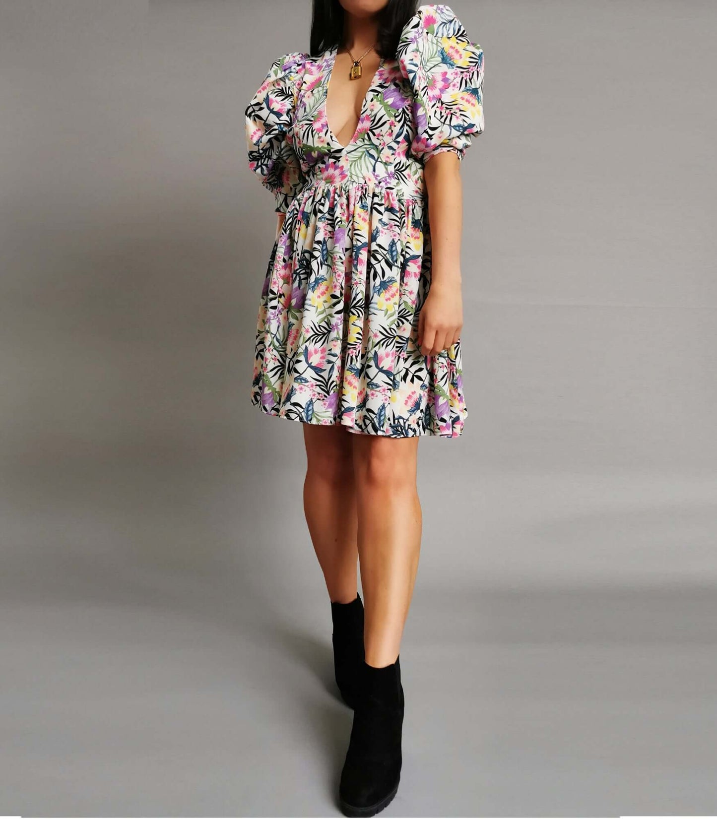 Summer-Ready Cleo Dress | Rainbow Floral Print